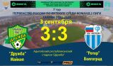 «Дружба» – «Ротор» – 3:3